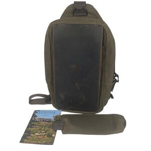 New Waterfield Sutter Tech Sling Bag Full Size Stylus Case Brown Canvas Leather